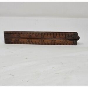 Vintage Lufkin No. 781 Brass Bound Boxwood Folding Ruler 2FT - 4 fold 'No. 62'